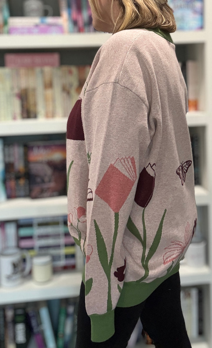 Books in Bloom Knit Cardigan