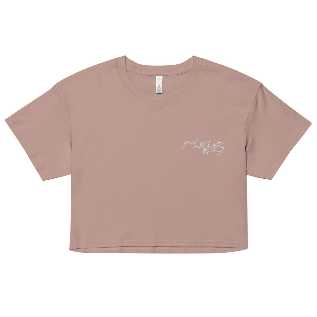 Good Girl Embroidered Crop Tee