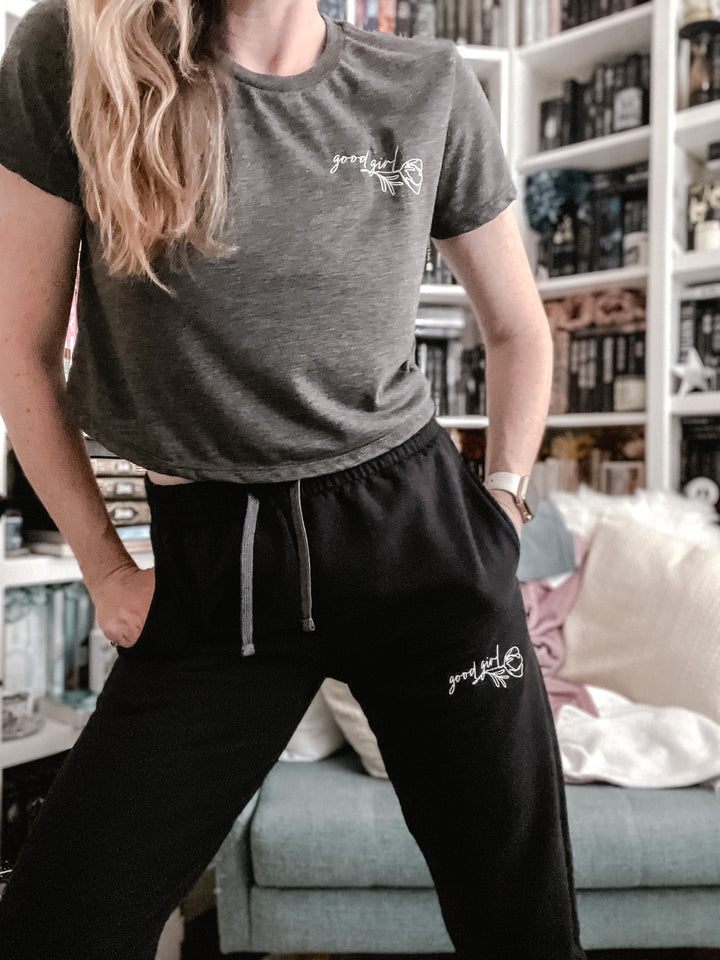 Good Girl Embroidered Crop Tee
