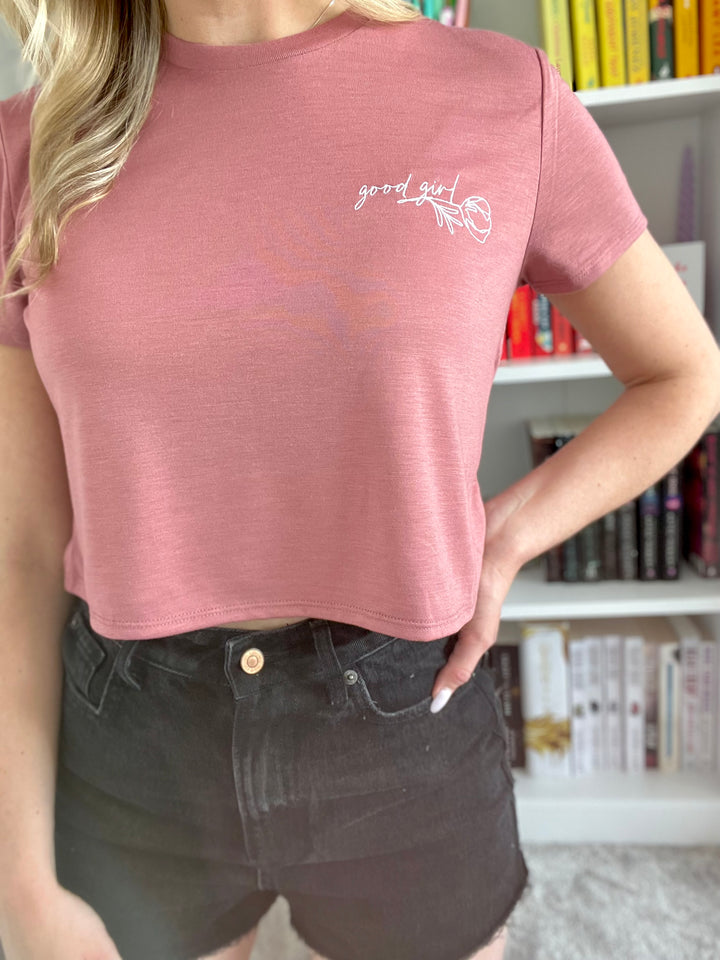 Good Girl Embroidered Crop Tee